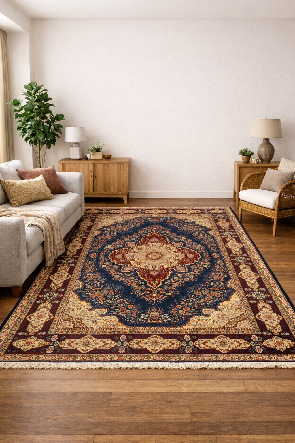 Medallion Saloon Area Rug 6x12 ft - Handwoven Turkish Kilim Runner