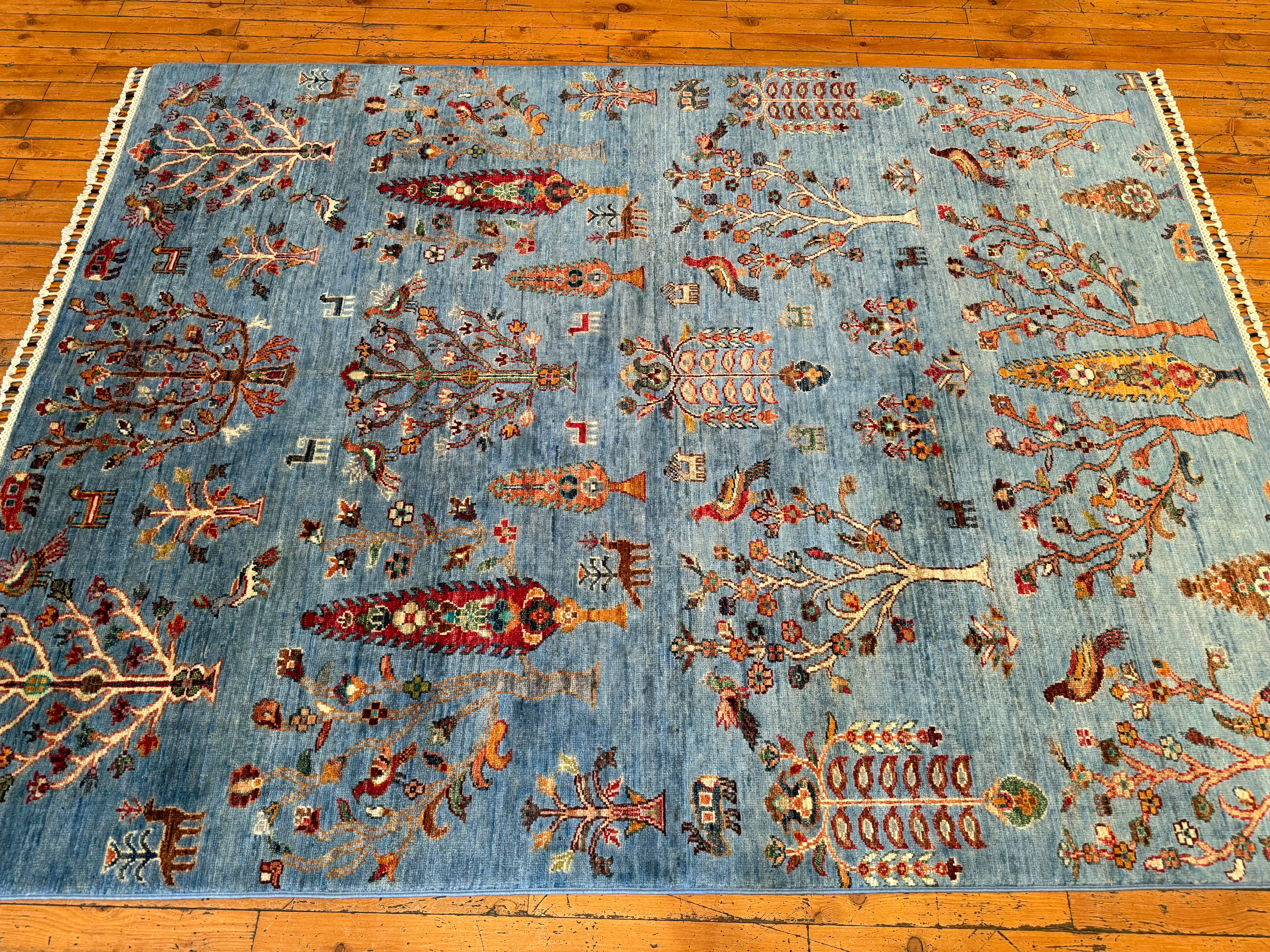 5x7 ft Traditional Tree of Life Handmade Wool Carpet | Authentic Hand Knotted Oriental Rug | Natural Dye Turkish Area Rug