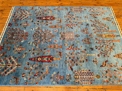 5x7 ft Traditional Tree of Life Handmade Wool Carpet | Authentic Hand Knotted Oriental Rug | Natural Dye Turkish Area Rug Cappadocia Rug Collection