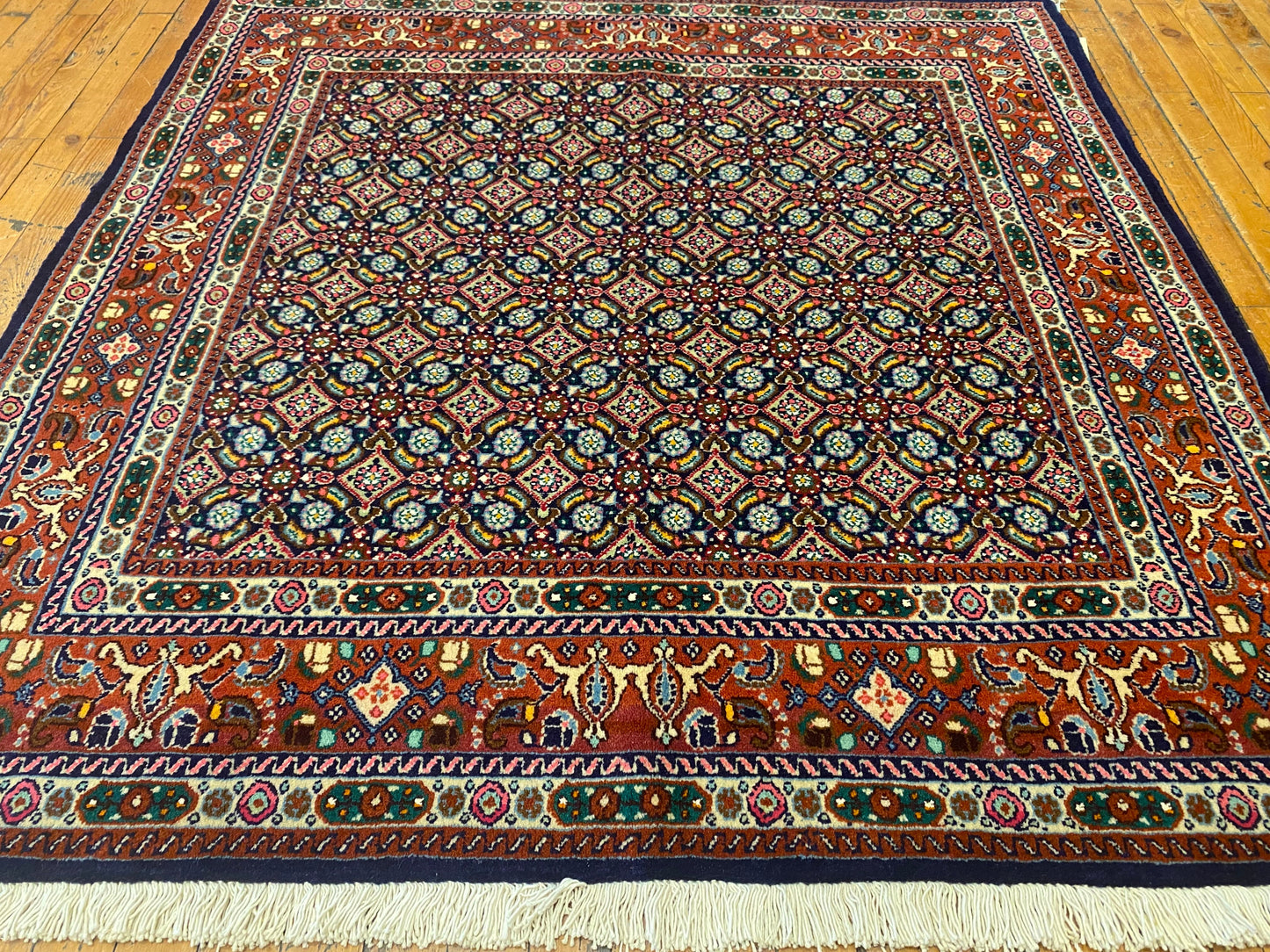 Hereke Square Rug 4x4 ft - Handwoven Turkish Carpet Premium Quality Cappadocia Rug Collection