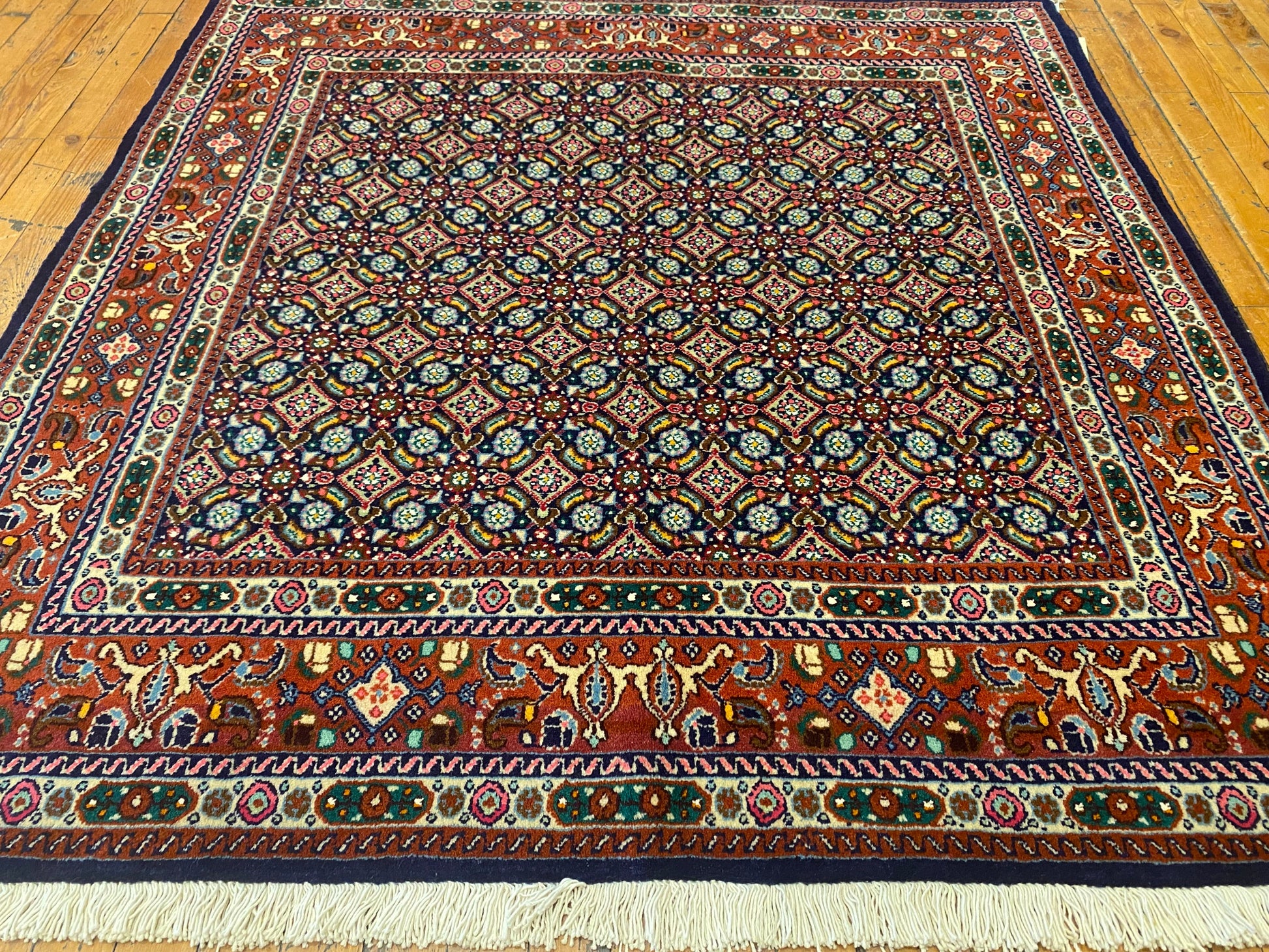 Hereke Square Rug 4x4 ft - Handwoven Turkish Carpet Premium Quality Cappadocia Rug Collection