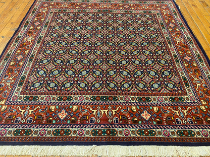 Hereke Square Rug 4x4 ft - Handwoven Turkish Carpet Premium Quality Cappadocia Rug Collection