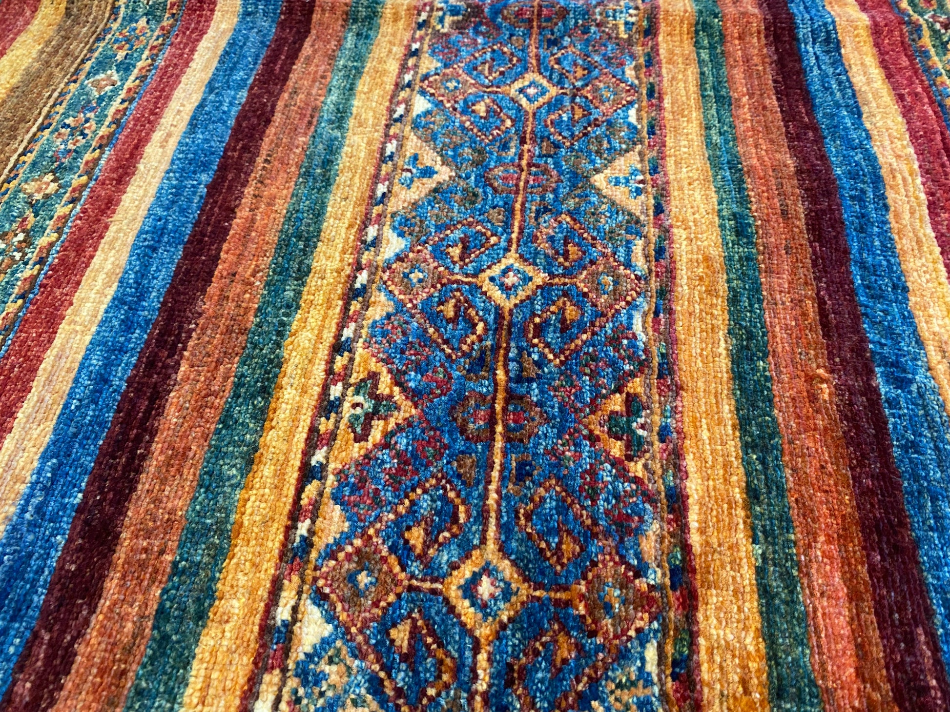 Stripe Pattern Handmade Rug 4x6 - Premium Wool Carpet | Free Shipping Cappadocia Rug Collection
