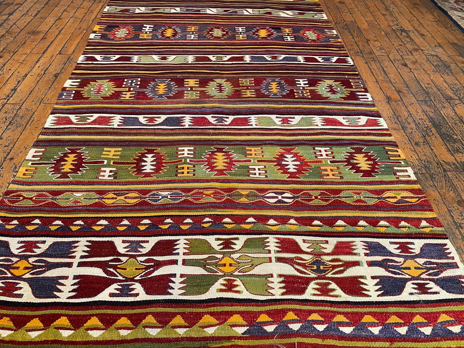 Nomadic Turkish Area Handmade Kilim Rug Cappadocia Rug Collection