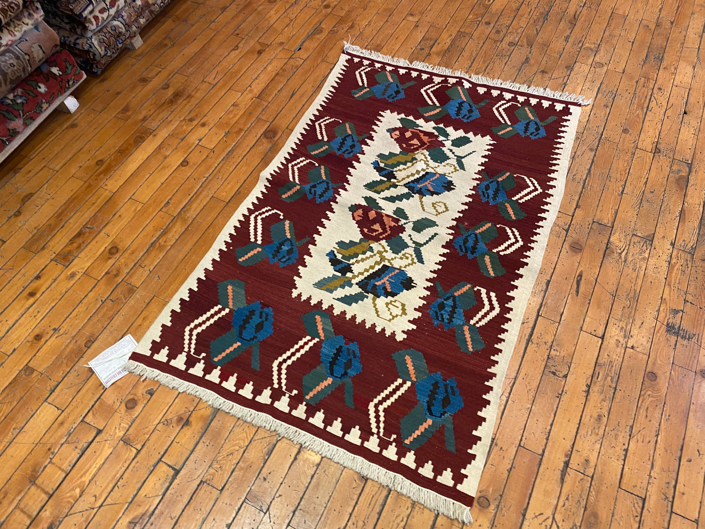 Handmade Cappadocia Kilim Rug 3x4ft - Authentic Turkish Flatweave
