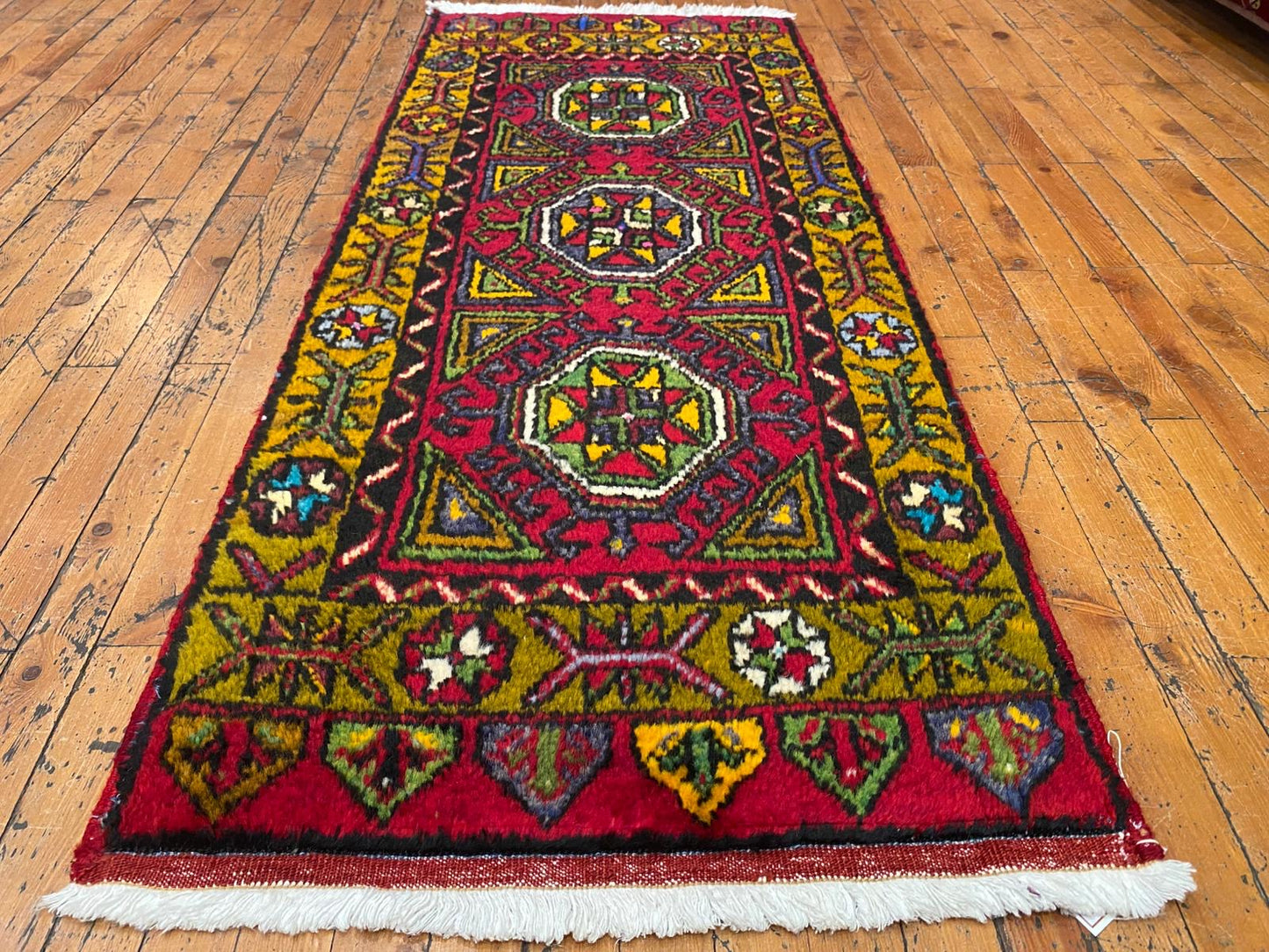 Antique Small Turkish Rug 2x5 - Vintage Handwoven Rug