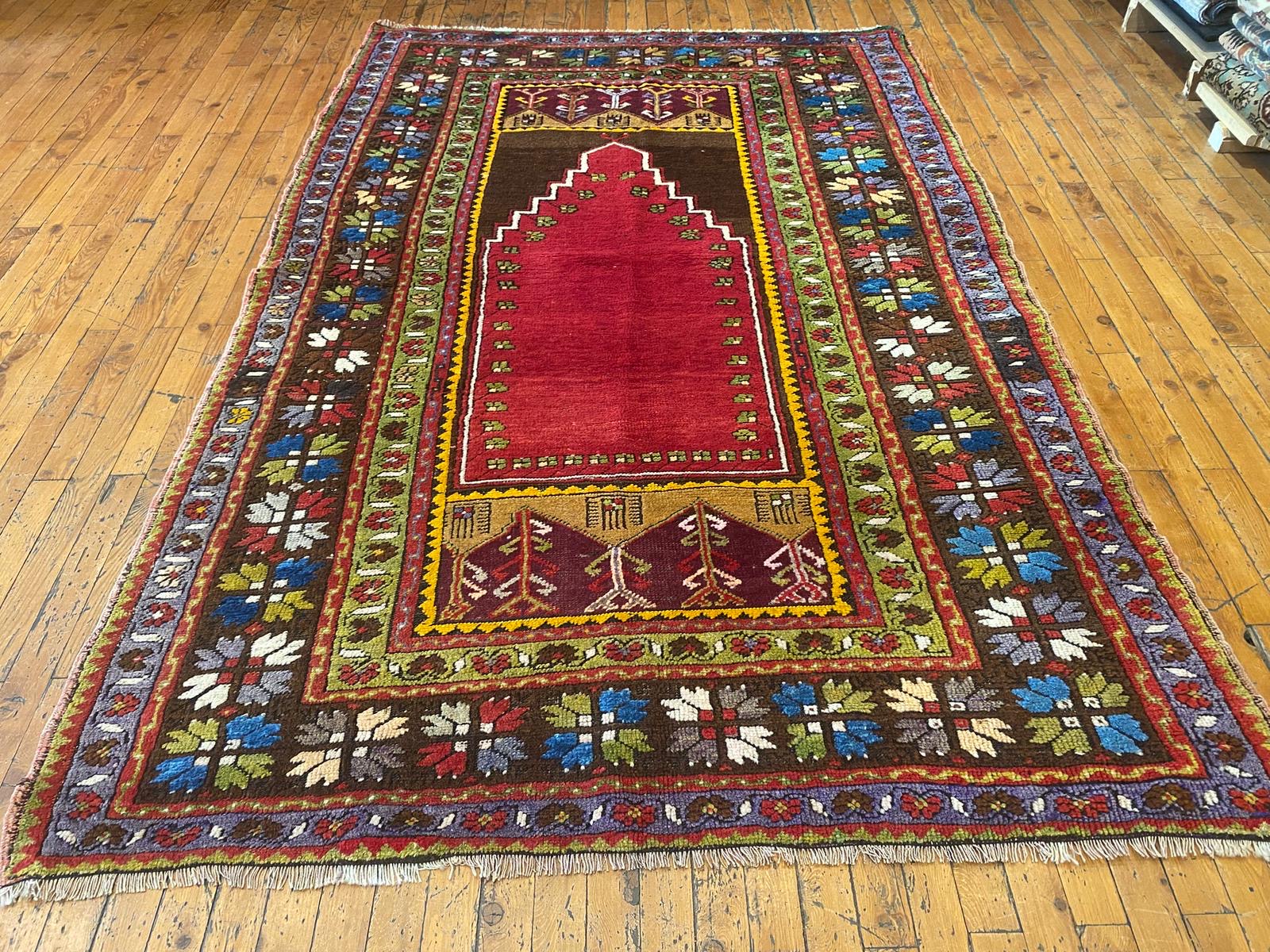 Anatolian Natural Dye Perfect Condition Area Antique Rug Cappadocia Rug Collection