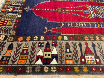 Anatolian Turkish Handmade Rug 4x7 ft - Vintage Wool Carpet Cappadocia Rug Collection