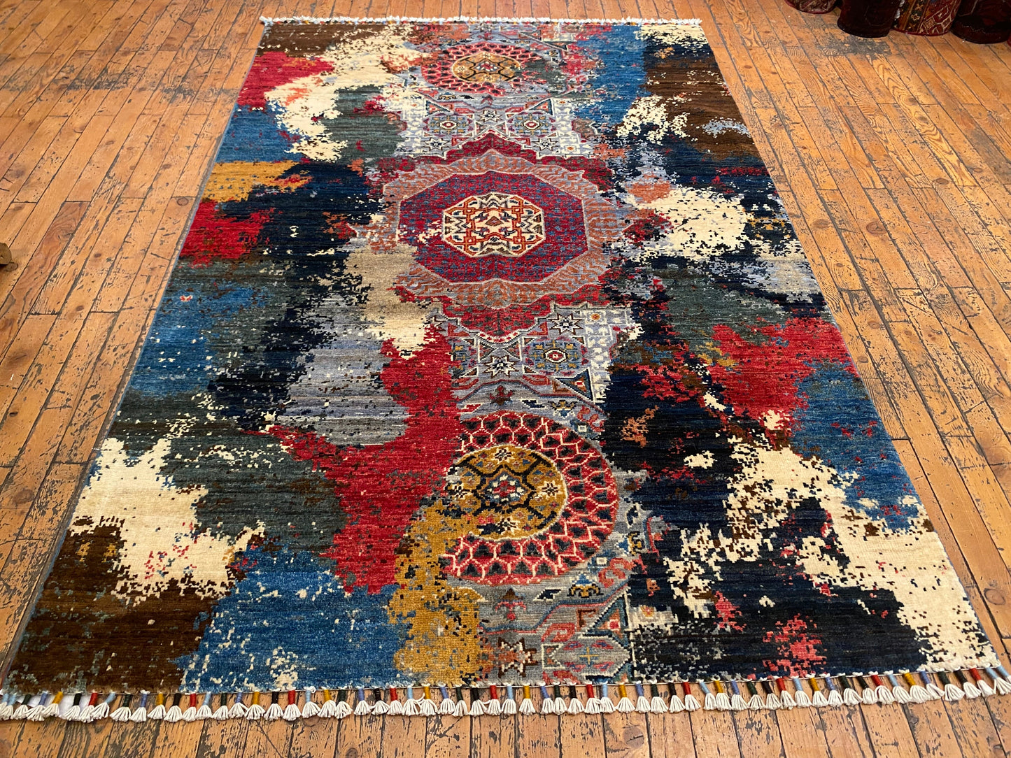 Unique Colorful Handmade Rug 4x6 ft | Extra-Ordinary Designer Carpet Cappadocia Rug Collection