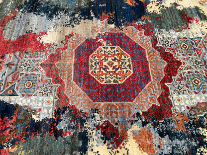 Unique Colorful Handmade Rug 4x6 ft | Extra-Ordinary Designer Carpet Cappadocia Rug Collection