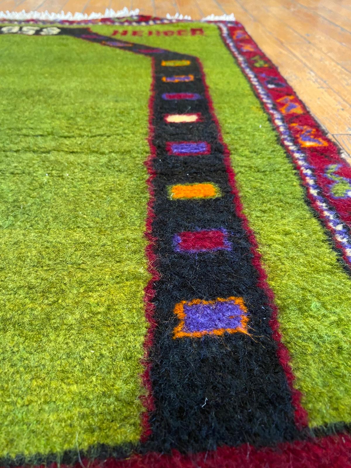 Green Anatolian Handmade Rug Cappadocia Rug Collection