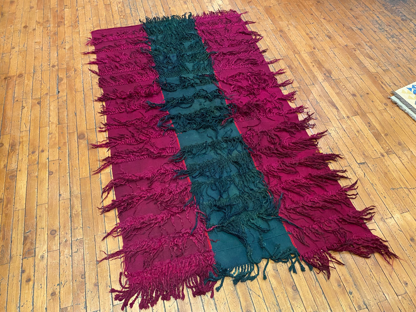 Burgundy Wall Hanging Tulu Kilim Rug | Turkish Handwoven Decor Cappadocia Rug Collection