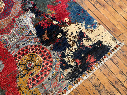Unique Colorful Handmade Rug 4x6 ft | Extra-Ordinary Designer Carpet Cappadocia Rug Collection