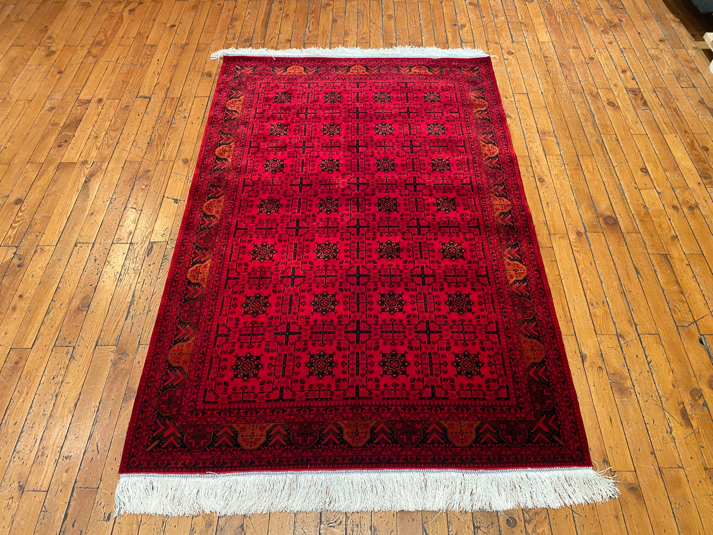 Luxury Dark Red Silk Area Rug 3’4”x5”