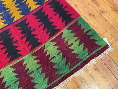 Handwoven Anatolian Kilim Runner Rug 3'x11'6" - Authentic Turkish Flatweave Hallway Carpet Cappadocia Rug Collection