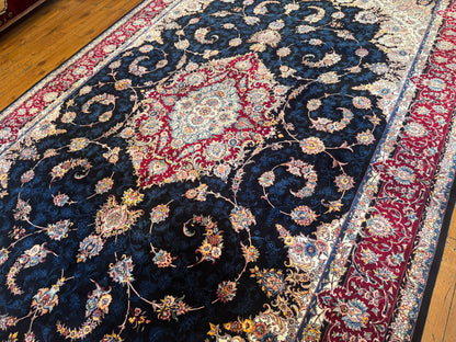Luxury Turkish Silk Rug with Floral Medallion Design 5x8 ft