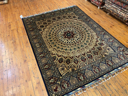 Hand-Knotted Pure Wool Oriental Rug with Geometric Pattern 5”x7”ft