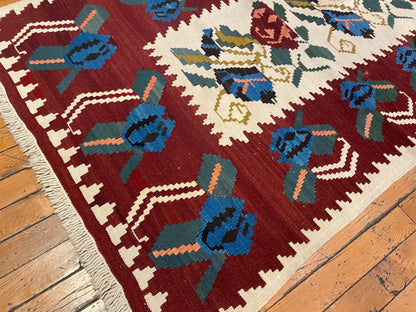 Handmade Cappadocia Kilim Rug 3x4ft - Authentic Turkish Flatweave