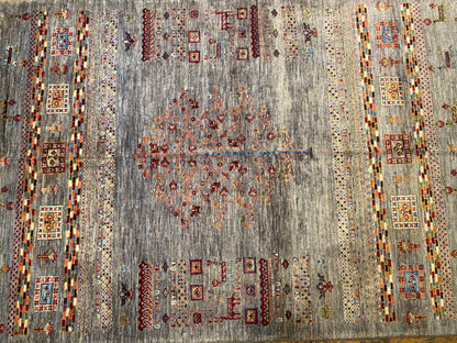 Gabbeh Rug 4x6 ft - Handwoven Wool Tribal Carpet 127x186cm Cappadocia Rug Collection