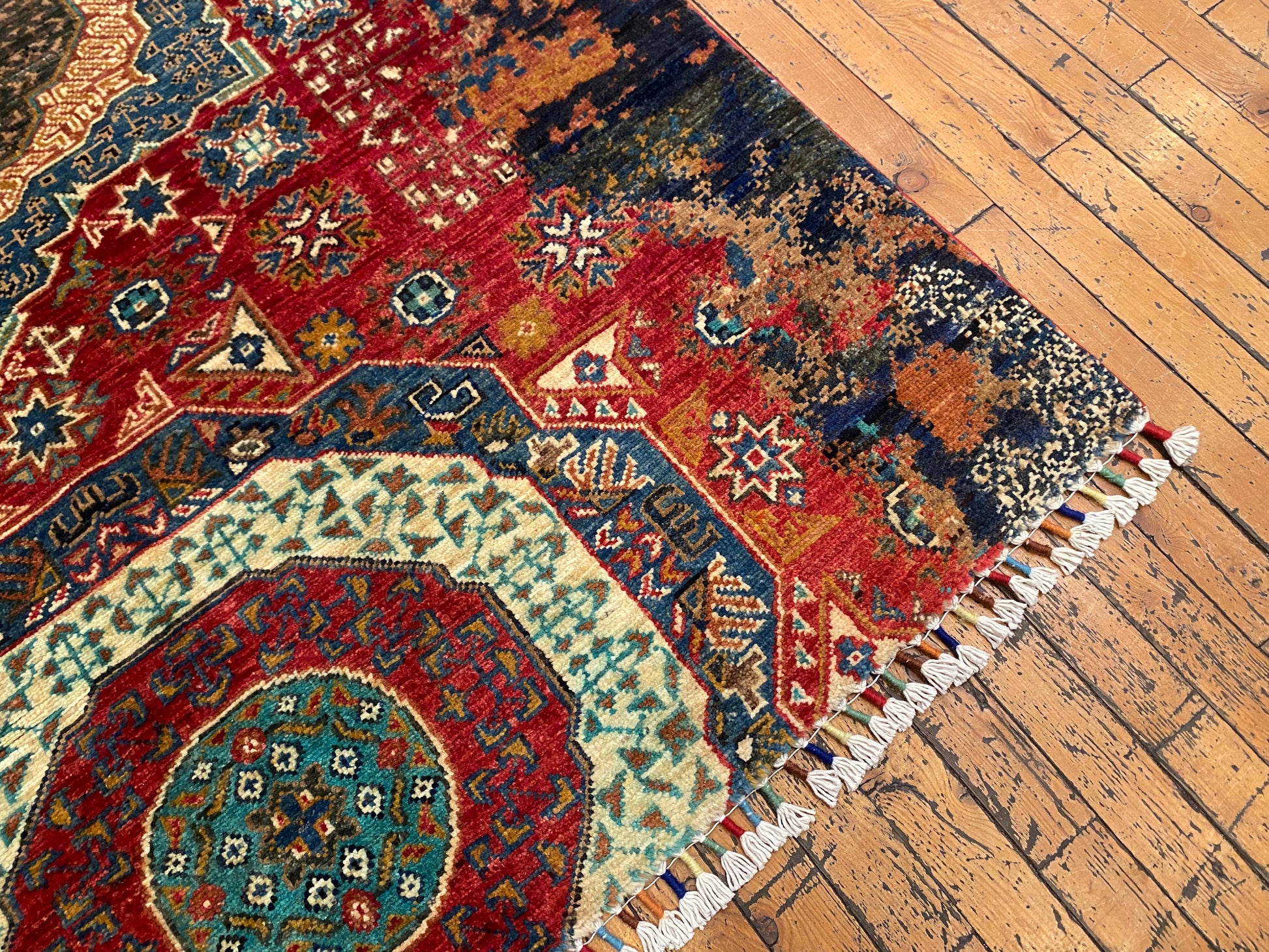 Colorful Geometric Handmade  Rug 4x6 ft (120x180 cm) - Natural Dye Wool Cappadocia Rug Collection