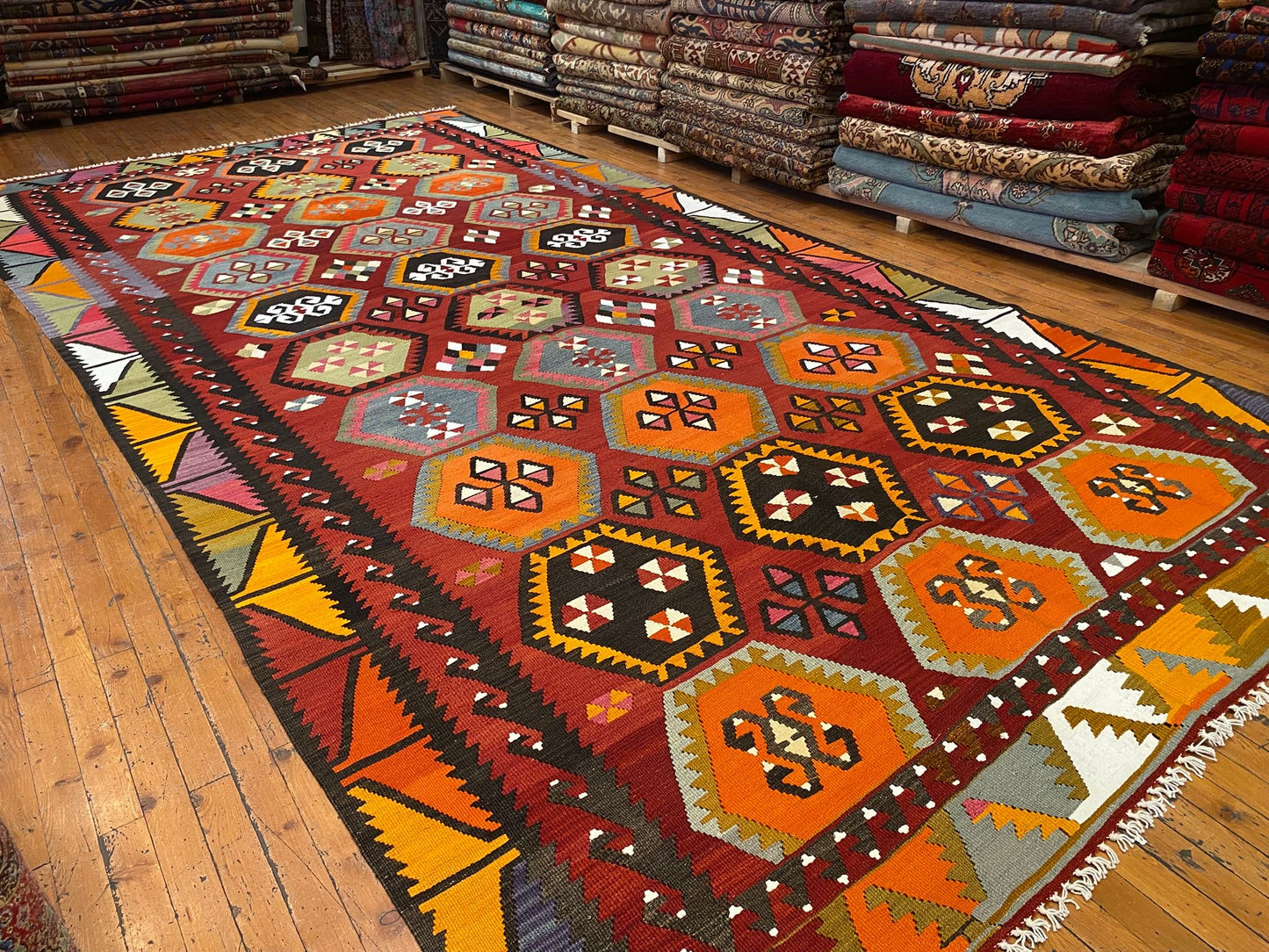 Anatolian Large Kilim Rug Cappadocia Rug Collection