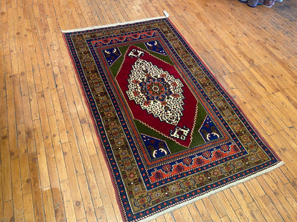 Cappadocia Antique Rug 4x6 ft - Handmade Turkish Vintage Wool Rug