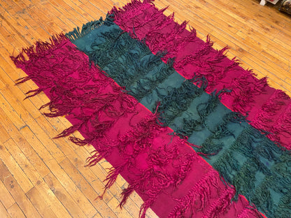 Burgundy Wall Hanging Tulu Kilim Rug | Turkish Handwoven Decor Cappadocia Rug Collection