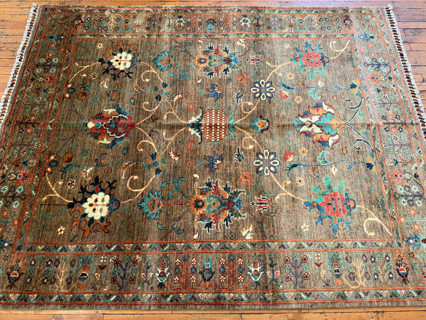 Brownish Color Handmade Carpet 5 x 7 ft Cappadocia Rug Collection
