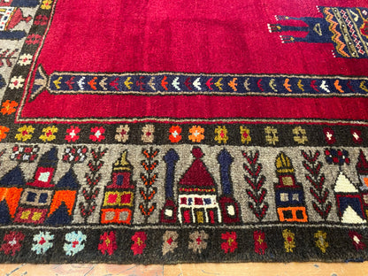 Anatolian Turkish Handmade Rug 4x7 ft - Vintage Wool Carpet Cappadocia Rug Collection