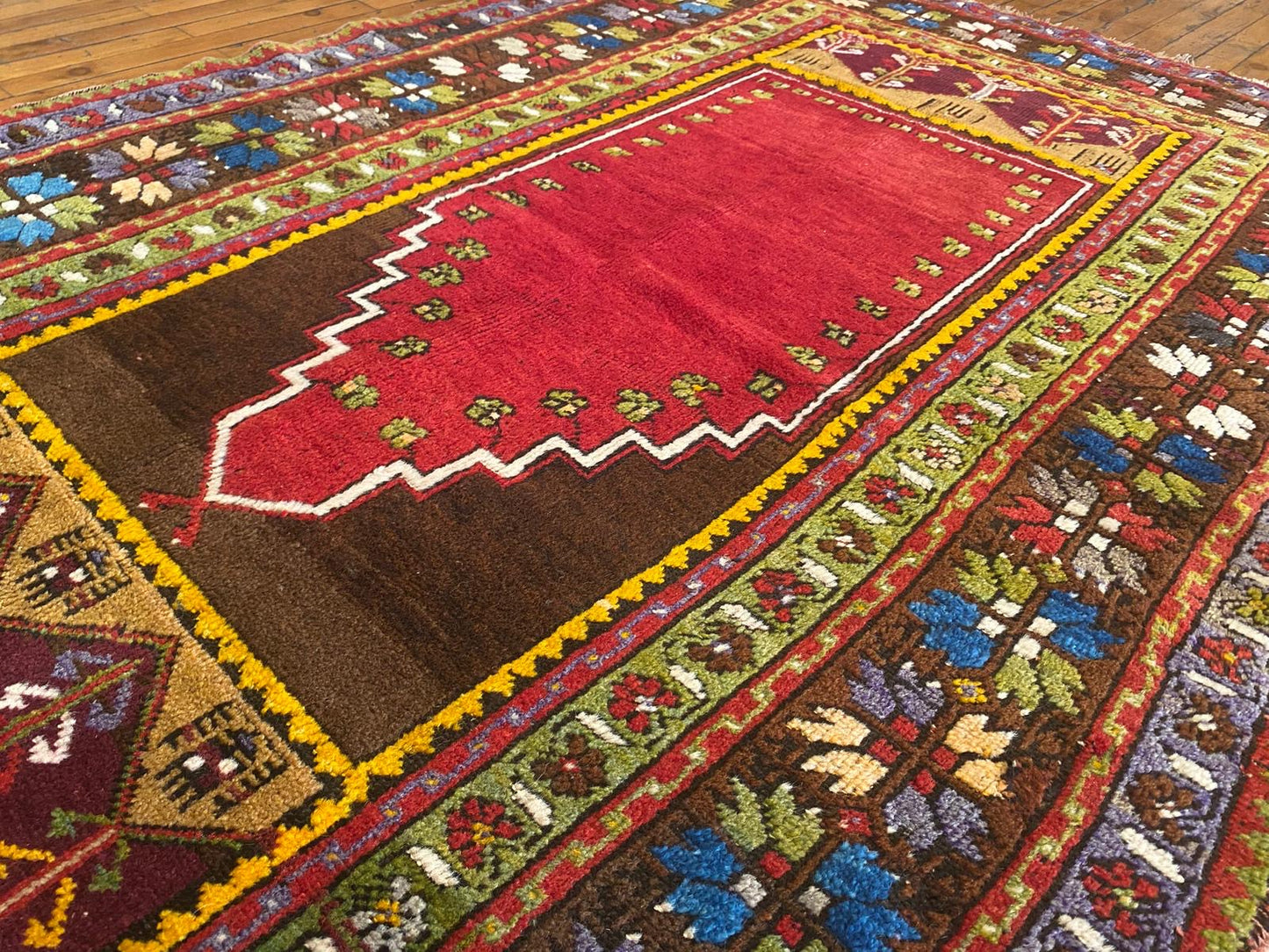 Anatolian Natural Dye Perfect Condition Area Antique Rug Cappadocia Rug Collection