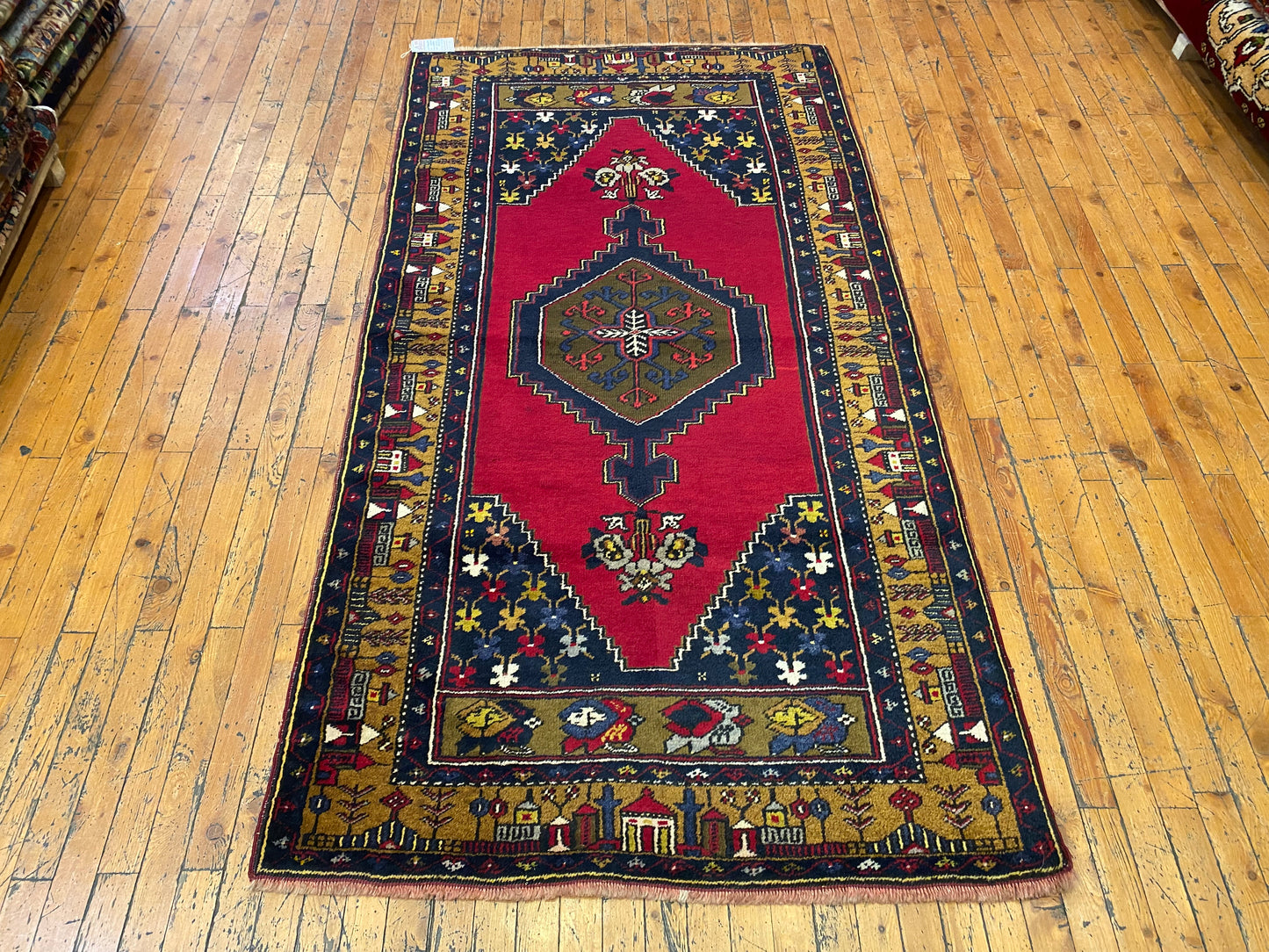 Turkish Wool Rug from Cappadocia ,Yahyali Pattern ,Double Knotted, Natural Dyes