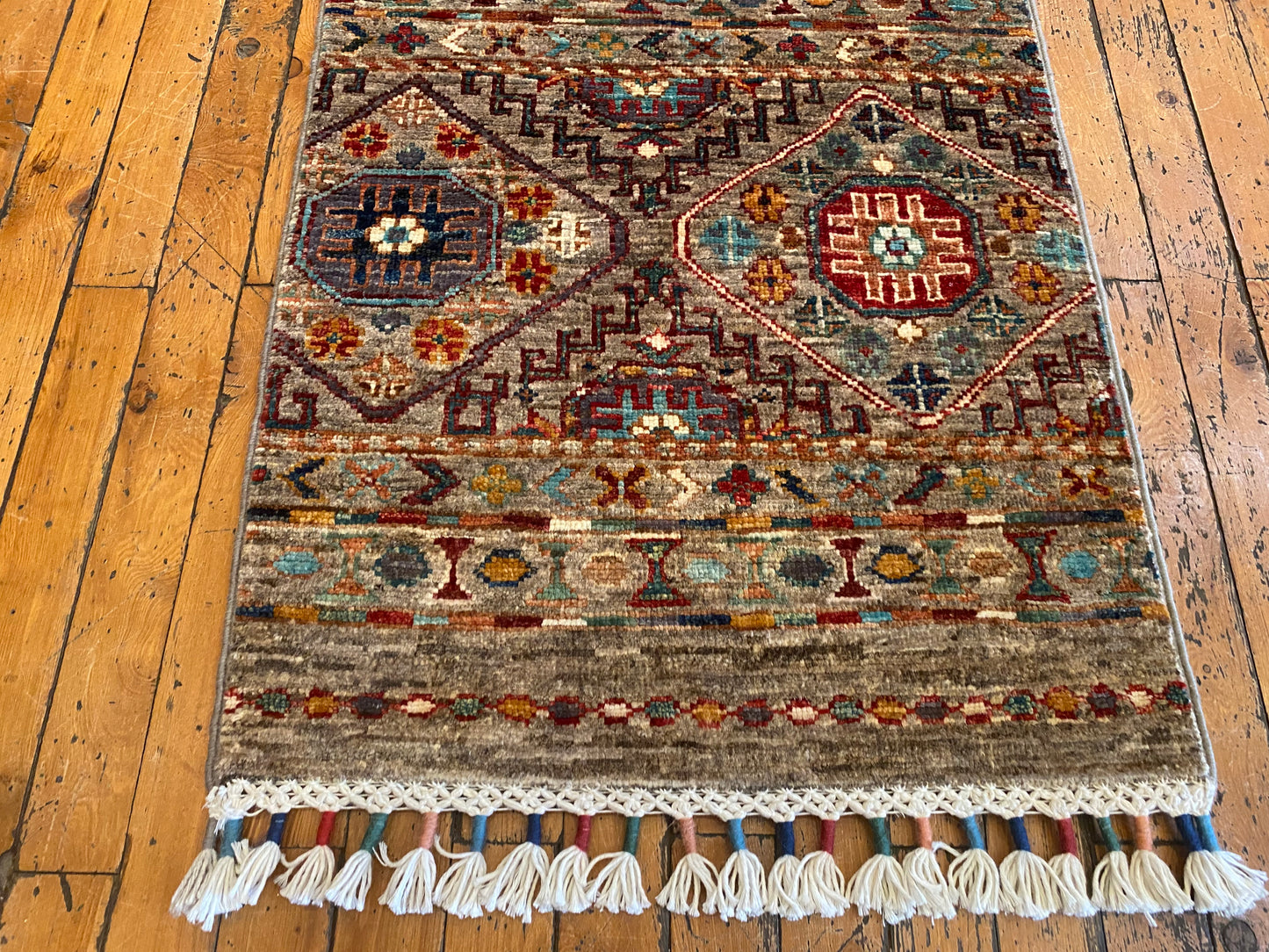 Authentic Anatolian Runner – Handmade Wool Rug with Tribal Patterns 2x7ft