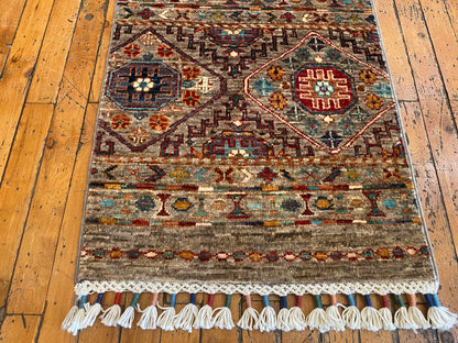 Authentic Anatolian Runner – Handmade Wool Rug with Tribal Patterns 2x7ft