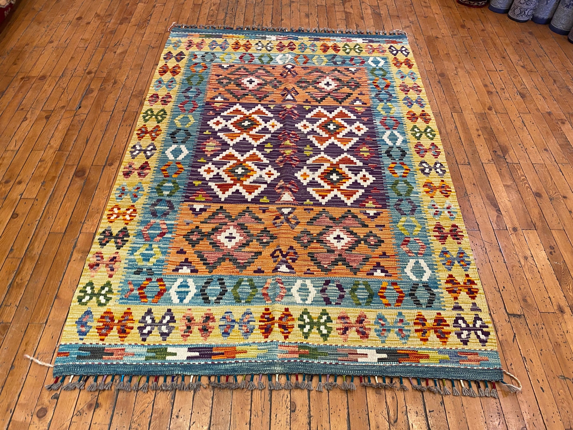 Handmade Are Kilim Rug 4x6 ft | Authentic Turkish Flatweave Carpet | 125x180 cm Cappadocia Rug Collection