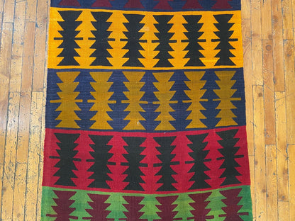 Handwoven Anatolian Kilim Runner Rug 3'x11'6" - Authentic Turkish Flatweave Hallway Carpet Cappadocia Rug Collection