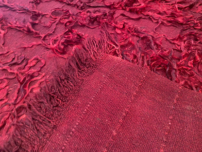 Authentic Turkish Tulu Rug – Handmade Wool Shag Carpet, Anatolian Tribal Design  3'6''x4'3''ft