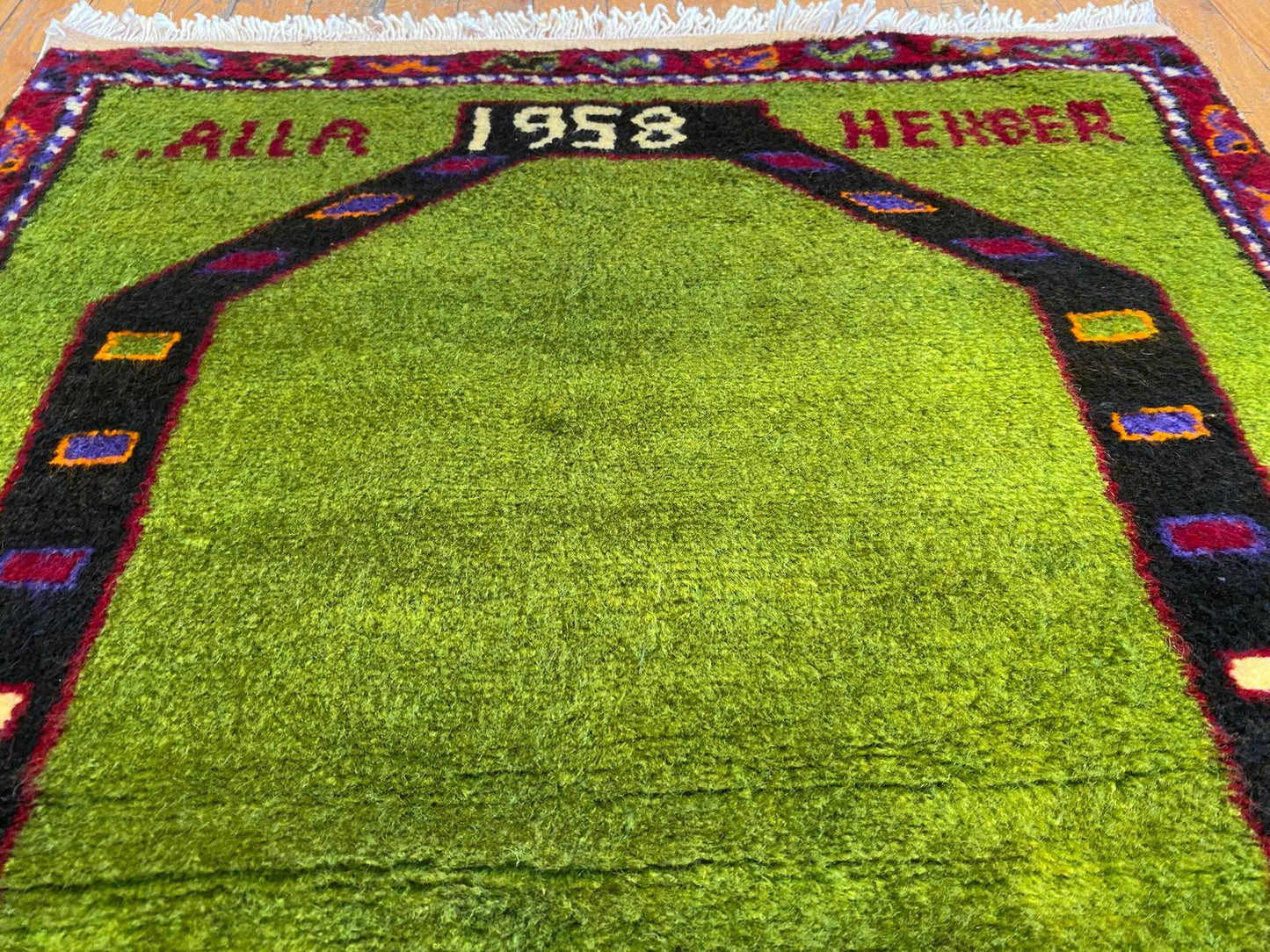 Green Anatolian Handmade Rug Cappadocia Rug Collection