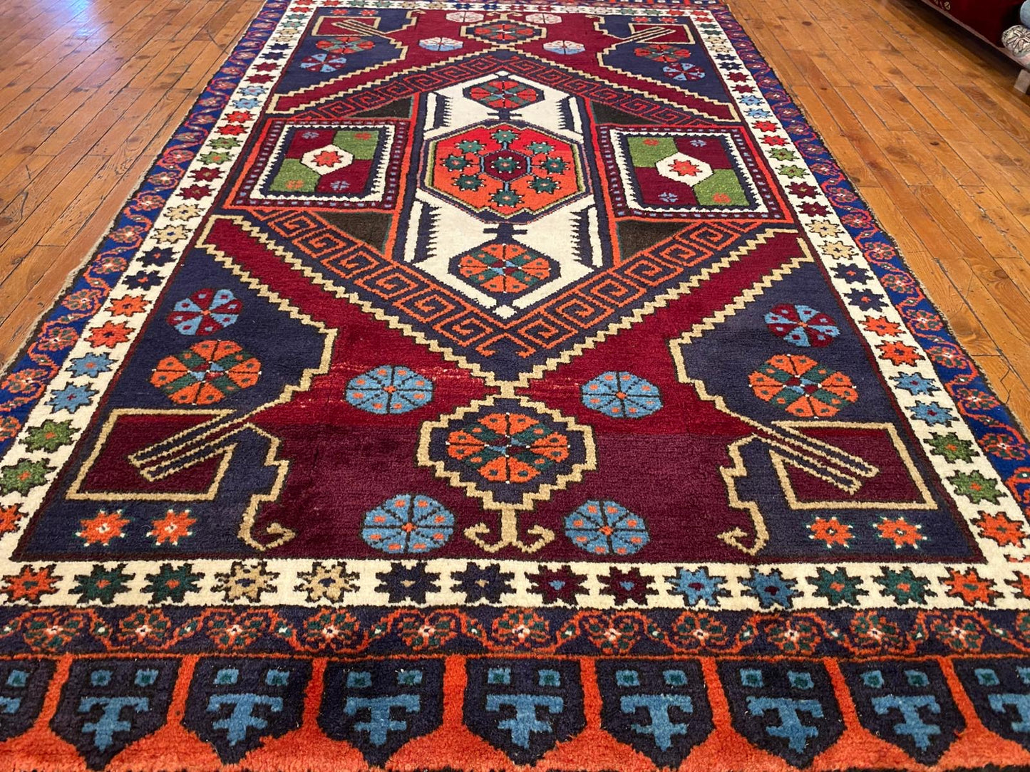 Cappadocia Antique Area Rug 4x8 ft - Handmade Turkish Vintage Rug