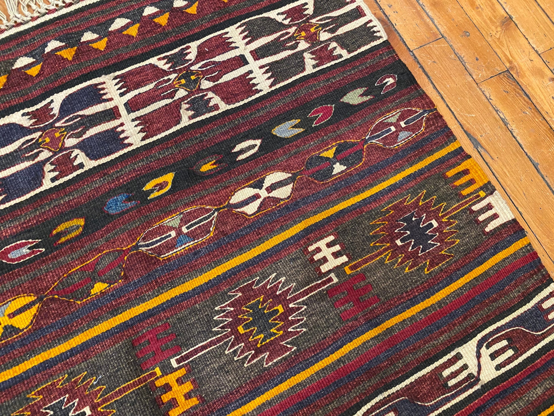 Turkish Wool Kilim Rug 3x4 ft - Handwoven Vintage Flatweave Carpet Cappadocia Rug Collection