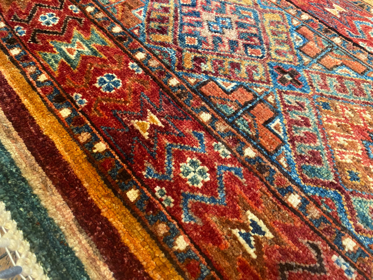 Handwoven Tribal Runner Rug – Vintage Anatolian Carpet with Geometric Motifs 2x7ft