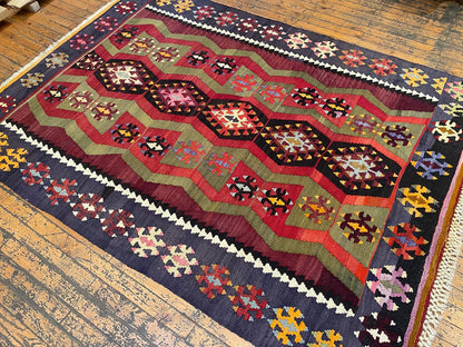 Tribal Area Handmade Turkish Kilim ,Wall Hanging Kilim Cappadocia Rug Collection
