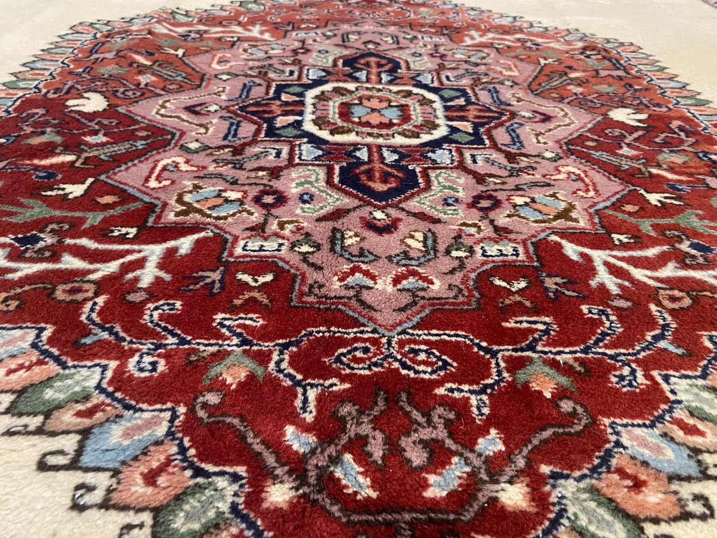 Beige Anatolian Handmade Area Carpet 7x10ft Cappadocia Rug Collection