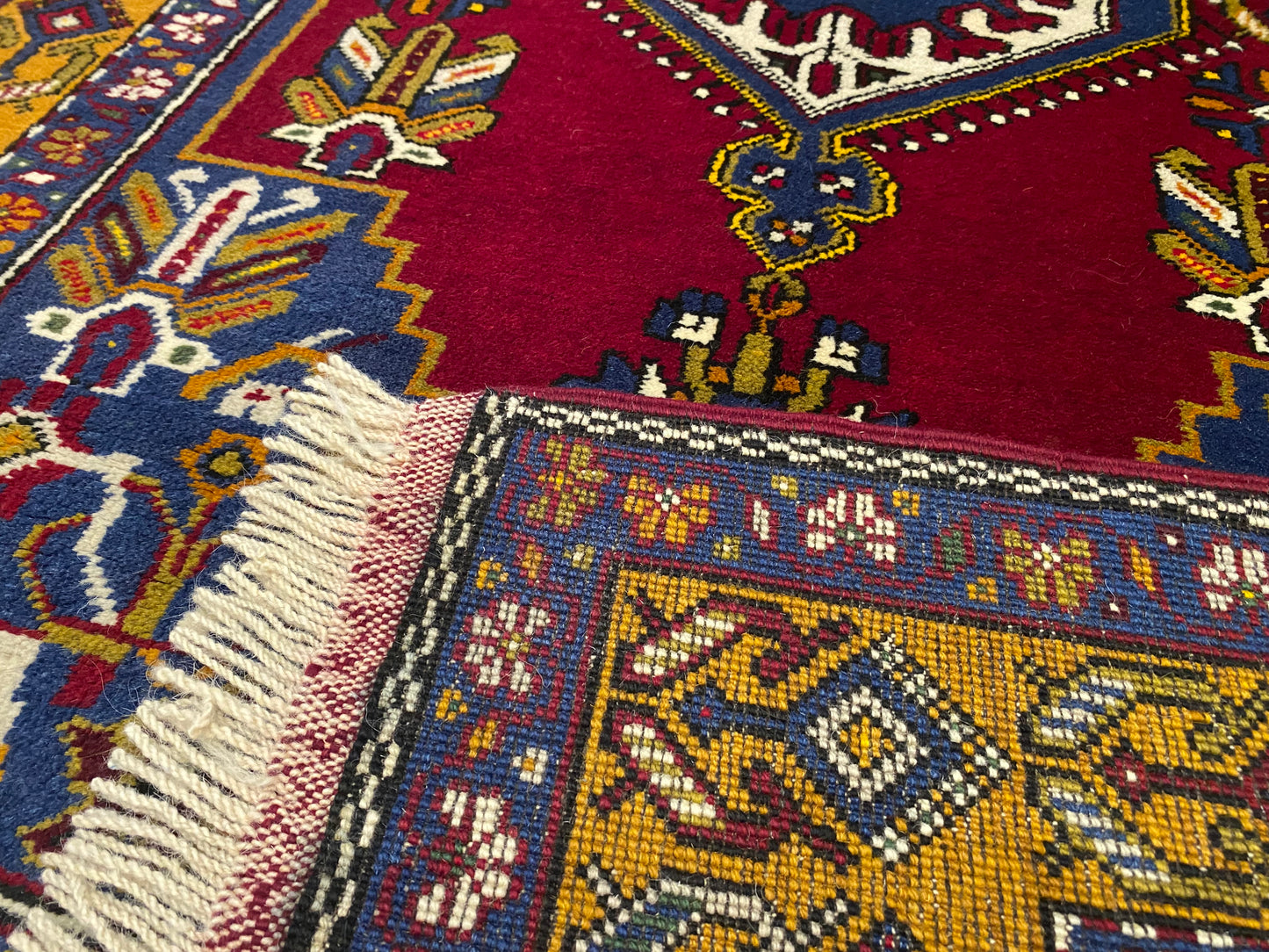 Handmade Anatolian Rug – Authentic Turkish Wool Carpet with Tribal & Geometric Design – Vintage Boho Area Rug 3x7ft