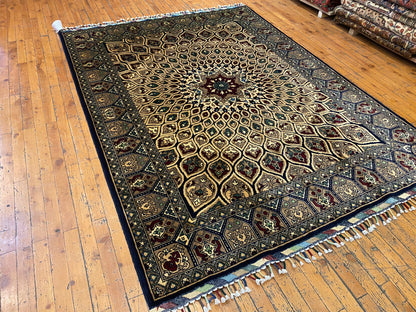 Hand-Knotted Pure Wool Oriental Rug with Geometric Pattern 5”x7”ft