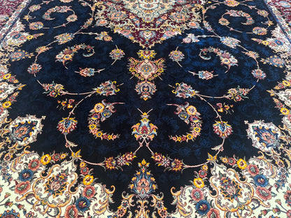 Luxury Turkish Silk Rug with Floral Medallion Design 5x8 ft