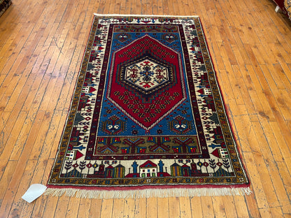 Handmade Cappadocia Rug, Authentic Yahyali Design from Central Anatolia 3x5ft