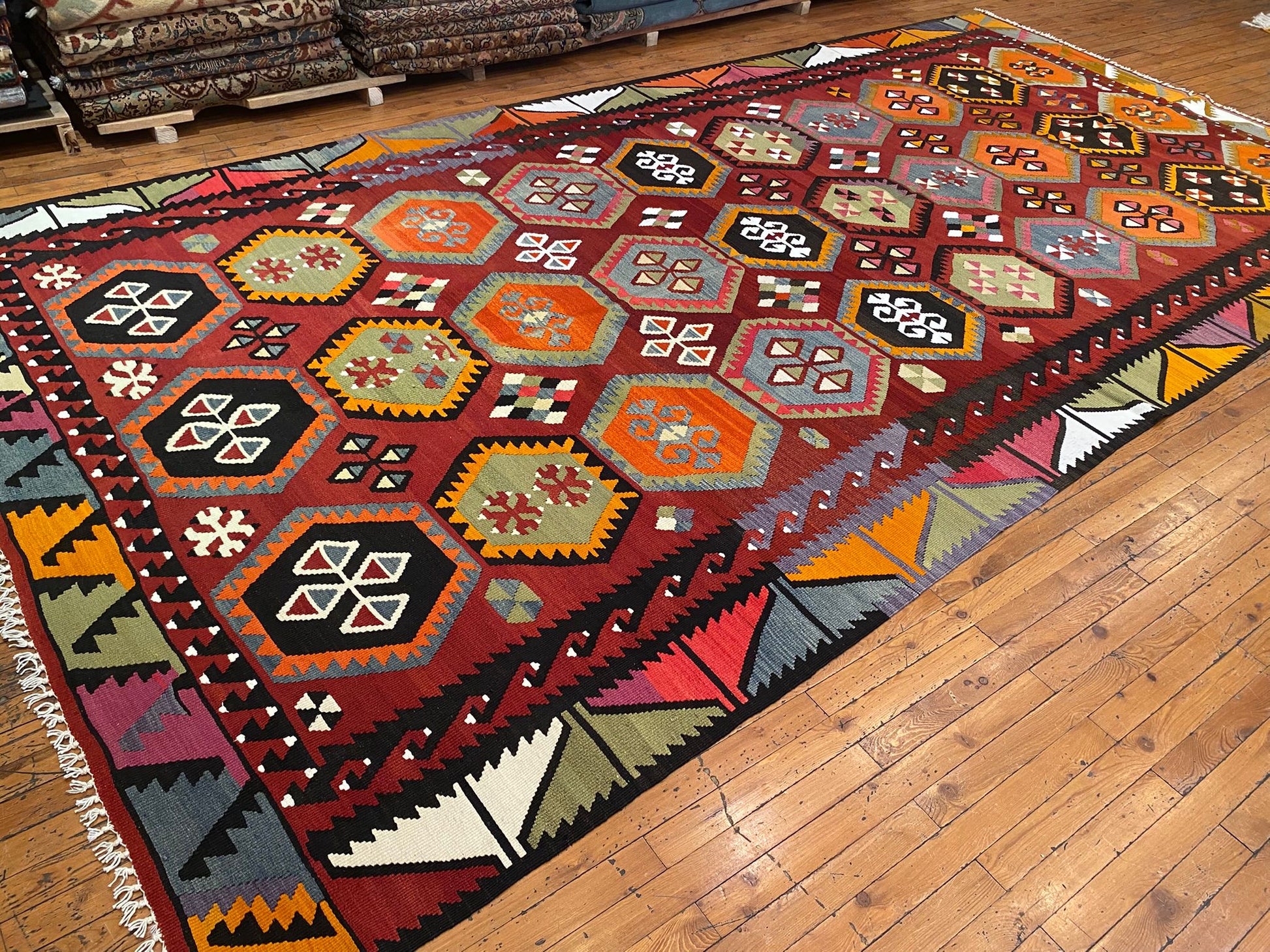 Anatolian Large Kilim Rug Cappadocia Rug Collection