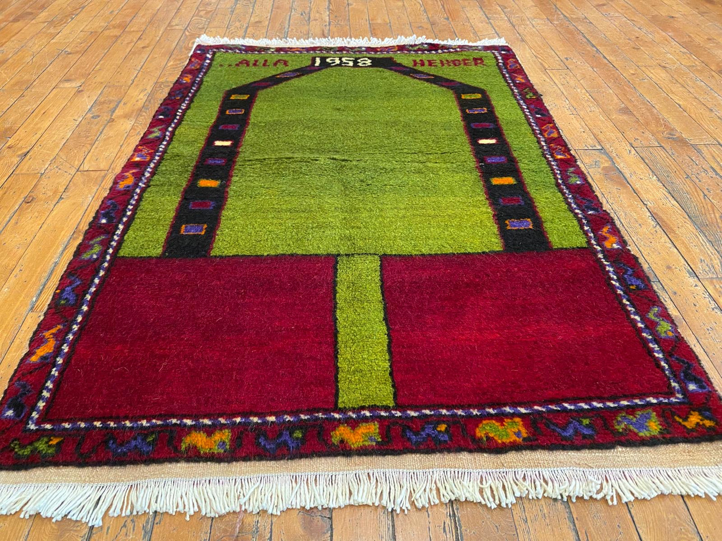 Green Anatolian Handmade Rug Cappadocia Rug Collection