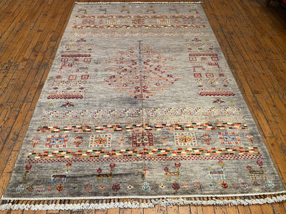 Gabbeh Rug 4x6 ft - Handwoven Wool Tribal Carpet 127x186cm Cappadocia Rug Collection