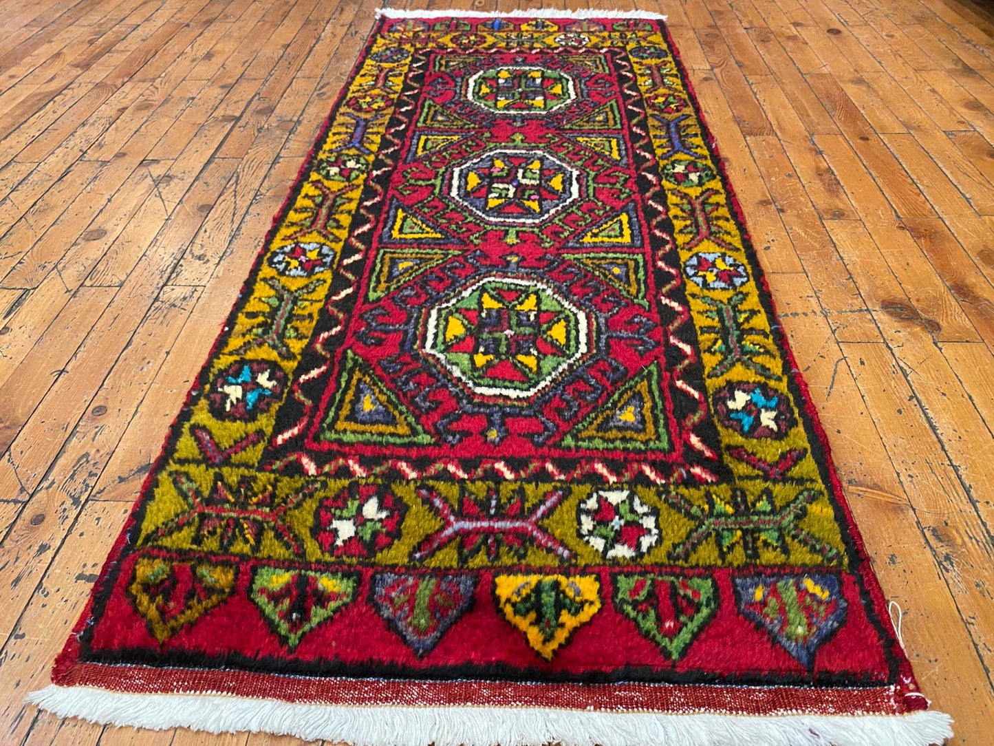 Antique Small Turkish Rug 2x5 - Vintage Handwoven Rug